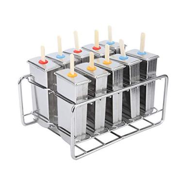 Imagem de GLOGLOW Molde de Preparação de Alimentos, Moldes de Aço Inoxidável para picolé, 10 Pacotes, Cabeça Redonda, Fabricante de Sorvete, Armazenamento de Cozinha