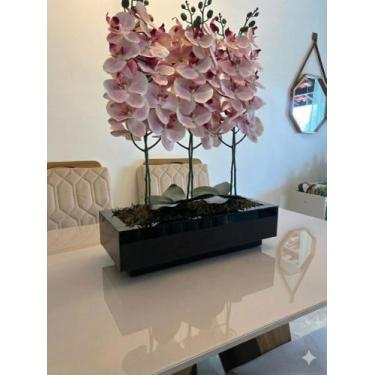 Imagem de Vaso Grande Preto Vidro Centro de Mesa Luxo Decoração - Inova Decor