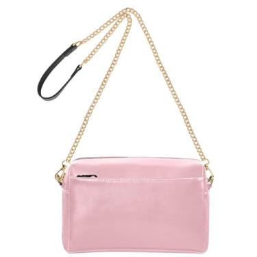 Imagem de Joitme Bolsa tiracolo rosa claro feminina bolsa para celular alça de corrente de couro PU bolsa de ombro