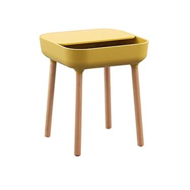 Imagem de Mesa lateral pequena sala de estar pequena mesa de chá quarto mini mesa de cabeceira de armazenamento (cor: cinza) (amarelo)