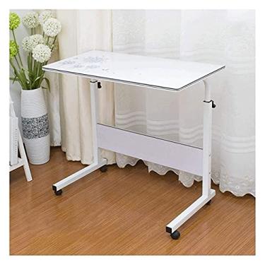 Imagem de Mesa de cabeceira lateral exclusiva em forma de C, mesa de cabeceira para sofá, mesa lateral para dias com sobrecama, móvel, mesa de computador, altura ajustável, adequada para quarto, sala de estar