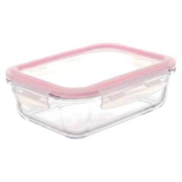 Imagem de Pote Hermético Vidro 1,04L Retangular com Tampa Click – Não Vaza, Ideal para Marmita, Forno, Micro-ondas e Freezer