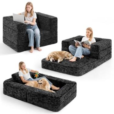 Imagem de HABUTWAY Cama de cachorro humano, tamanho adequado para adultos e animais de estimação lavável cama de cachorro gigante, (win, preto)