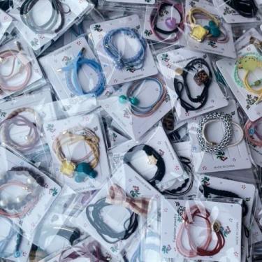 Imagem de Pacote com 15 acessórios de cabelo de corda de cabeça, laços de cabelo, corda elástica para cabeça, elásticos de borracha, estilo misto de laço de cabelo