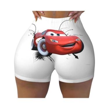 Imagem de Shorts De Yoga Personalizados Para Mulheres Com Estampa Do Carro Light
