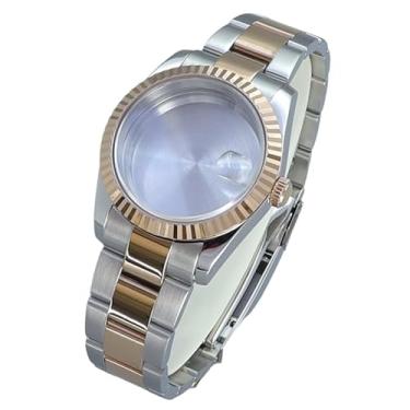 Imagem de FEIYASHI Caixa de relógio masculina à prova d'água de aço inoxidável ouro rosa de 36/39 mm para movimento NH35/34/36/38 Miyota8215, Tampa inferior sólida 1, 36mm+For NH35/34/36/38 Movement, Caixa de