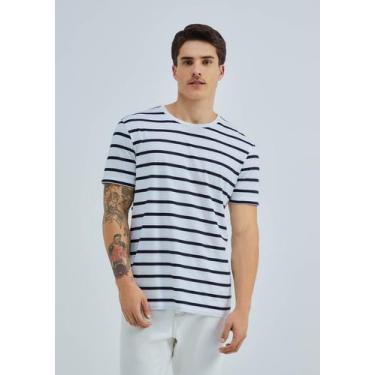 Imagem de Camiseta Básica Masculina Mar Em Algodão Peruano - Hering, M, Azul méd