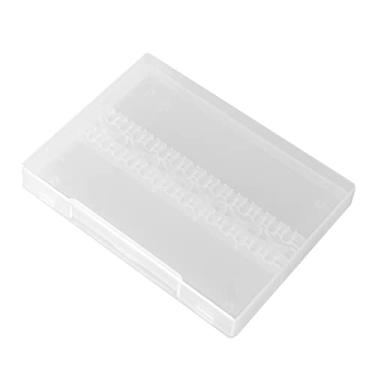 Imagem de Naroote Caixa de Suporte de Armazenamento de Broca de Unha Design Conveniente de 14 Furos para Uso Profissional, Feito de Material Plástico Seguro para Amantes de Nail Art, Rosa/transparente 3,9 X 3,0 X 0,5" (Transparente)