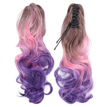Imagem de Dioche Gradiente 3 Cores Garra Peruca de Cabelo Extensões Peruca Encaracolado Rabo de Cavalo 55cm Olhar Elegante Fácil de Usar para Festa Feminina Uso Diário (Estilo: seis)