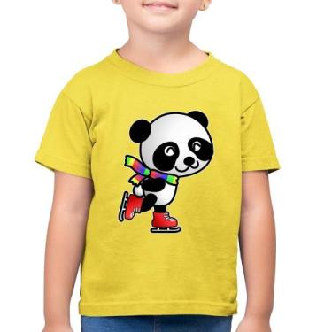 Imagem de Camiseta Algodão Infantil Panda de Patins - Foca na Moda, Amarelo caná