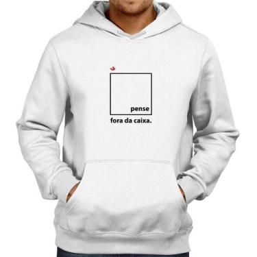Imagem de Moletom Pense fora da caixa - Foca na Moda, Branco, P