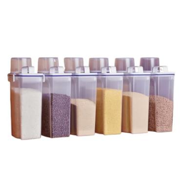 Imagem de Kit Potes Herméticos Para Alimentos Mantimento Arroz Pet Ração Copo Medidor Bico Dosador Tampa 2,5 L(6)