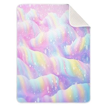Imagem de Blueangle Cobertores de sorvete arco-íris redemoinho de bebê para cochilo de carrinho de bebê, 76 x 101 cm, cobertores aconchegantes e macios unissex para meninos, meninas, crianças, bebês (187)