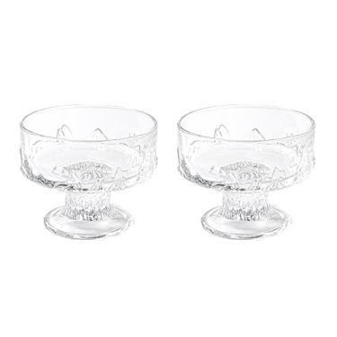 Imagem de OnePine Conjunto de 2 tigelas de sorvete de vidro com pés, pratos de sudae transparentes de 200 ml, pratos de sobremesa, copos de sorvete de vidro de 7,8 cm de altura para sobremesa, sorvete, frutas e