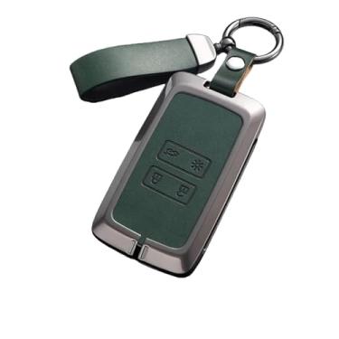 Imagem de Capa de couro para chave de carro compatível com Austral Kadjar Clio Megane Captur Arrana Kolaos Zoe Scenic Sandero Duster Logan Jogger(A Green with B)