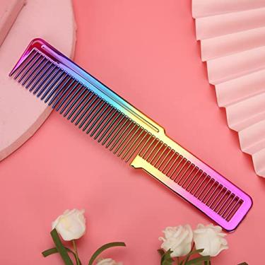 Imagem de Naroote Pente de Corte de Cabelo Galvanizado Profissional Pente de Corte de Barbeiro Elegante para Técnicas Avançadas de Penteado para Salão de Beleza Material 8,1 X 1,6 pol. de Cabelo para Estilo de Cena aplicável: Individual, Salão de Beleza
