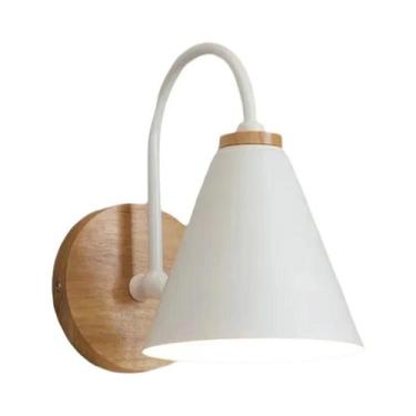 Imagem de Luminária De Parede Nórdica De Madeira Para Quarto, Lâmpada Retro Para