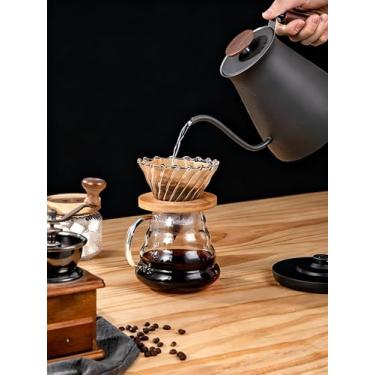 Imagem de Papel de filtro de café descartável em forma de V, 50 folhas de espessura, não branqueado para uso em cafeteira de gotejamento