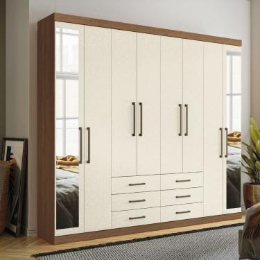 Imagem de Guarda Roupa Casal com Espelho 8 Portas 6 Gavetas Master Santos Andira
