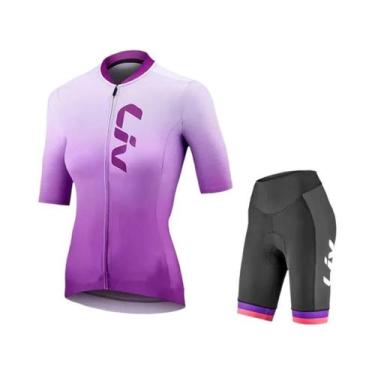 Imagem de Conjunto De Roupa De Ciclismo Feminina De Verão Com Camiseta De Secage
