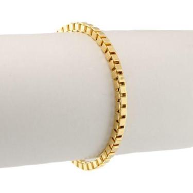 Imagem de Pulseira Masculina Veneziana 3.7 21 Cm Ouro 18k 750 Garantia - JOIE JO