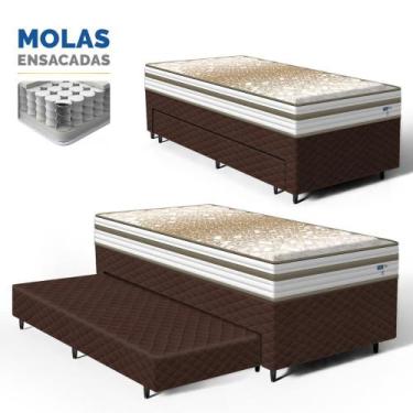 Imagem de Cama Box com Colchão de Molas Ensacadas Double Face Pillow Euro Alfa P