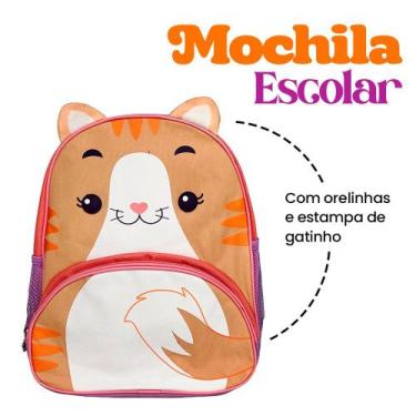 Imagem de Mochila Infantil Gato com Alças - Clio Pets