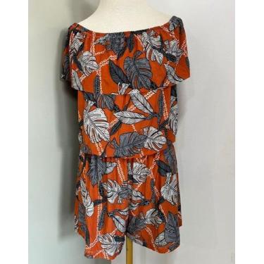 Imagem de Macaquinho Macacão Ciganinha Ombro a Ombro Estampados Liganete Modelo 