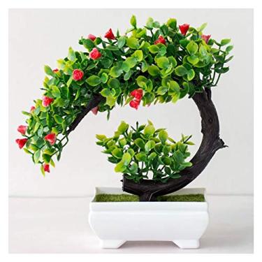 Imagem de SLGGPJBU Plantas falsas/plantas falsas, bonsai de plástico artificial, plantas falsas, flores, casamento, decoração de casa, jardim, hotel, vaso, artificial, plástico, bonsai, árvore, plantas