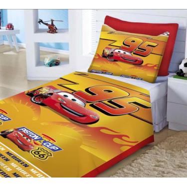 Imagem de Jogo De Lençol  + Fronha Quarto Infantil Carros Amarelo - IMPAKTO VISU