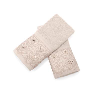 Imagem de Kit 2 Toalha Lavabo Social Buettner Cristal Nadine Algodão Egípcio 30x