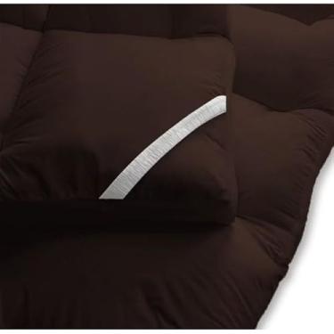 Imagem de Pillow top cama solteiro, casal, Queen e king box protetor de colchão macio toque (Marron,King)