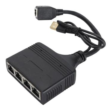 Imagem de Jopwkuin Divisor Gigabit Ethernet de Alto Desempenho Adaptador LAN Estável de 1 a 4 Saídas para Cat8 Cat7 Cat6 Cat5e RJ45 Divisor de Cabo de Rede para Computadores