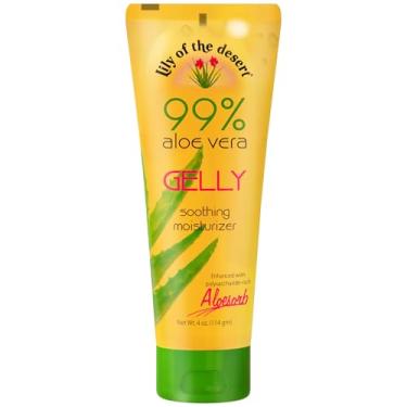 Imagem de Lily Of The Desert Gelly Moisturizer – 99% Gel orgânico de Aloe Vera para a pele, cuidados pós-sol com Aloe, óleo de vitamina E e vitamina C para alívio de queimaduras solares, 4 ml