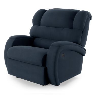 Imagem de Poltrona do Papai Reclinável Napoli Power Elétrica USB Veludo Azul FH1 - D'Rossi