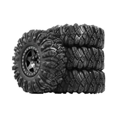 Imagem de Pneus De Borracha Para Carro RC Crawler 1/10, 110mm, Com Cubo De Roda 