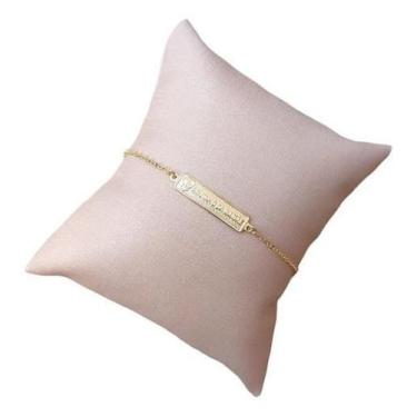 Imagem de Pulseira Plaquinha Infantil F. Ouro 18K Semijoia Bebê Baby - De Castro