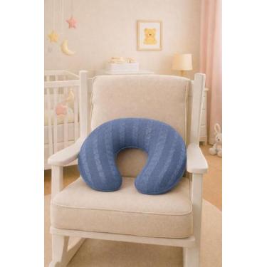 Imagem de Almofada Para Amamentação De Tricot Trabalhada Luxo Confortavel Macia 