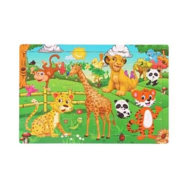 Imagem de Quebra-Cabeça De Animais De Madeira Para Crianças, Dinossauro, Avião, 