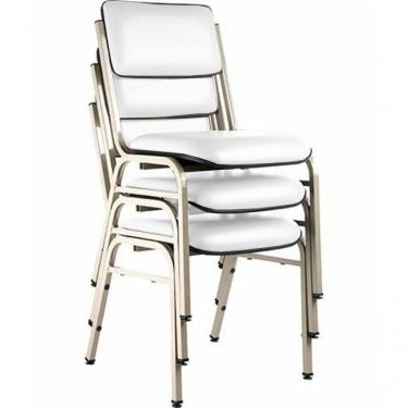 Imagem de Kit Com 3 Cadeiras Para Auditórios Linha Hotel Smart Branco