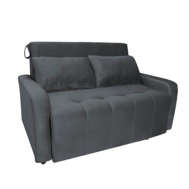 Imagem de Sofá Cama Para Sala De Estar Amora New Suede - Cinza Cinza