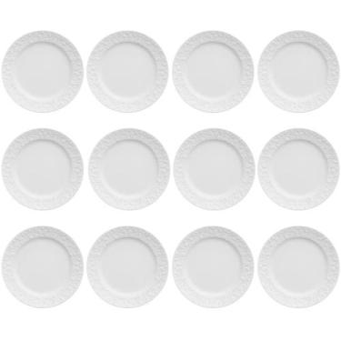 Imagem de 12 Pratos de Sobremesa 20,5cm Porcelana Tassel Germer Branco Redondo M