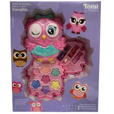 Imagem de Paleta de Sombras, Batom e GLOSS Corujita Teen