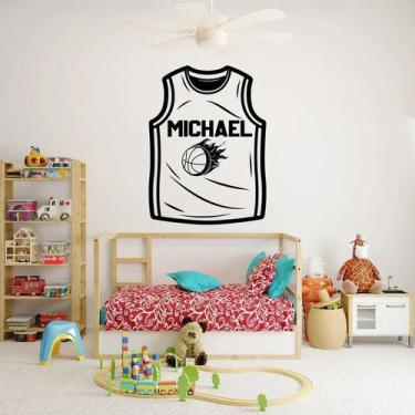 Imagem de Adesivo de parede  basquete - Ambiente dekorado, 40cm, preto