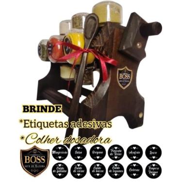 Imagem de Porta Condimentos Organizadores de Temperos de Cozinha 12 Potes e Colh