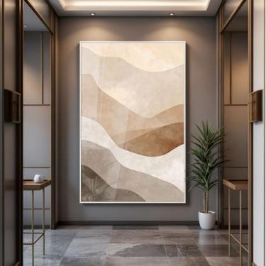 Imagem de Quadro com Moldura e Acrilico Cristal Vidro Tons Terrosos para Sala, Q