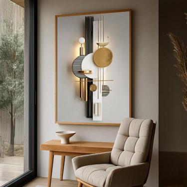 Imagem de Quadro com Moldura e Acrilico Cristal Vidro Geométrico Realista para S