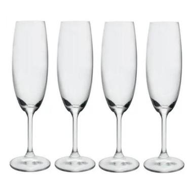 Imagem de Jogo 4 Taças De Champagne Bohemia Cristal Titanium 220ml