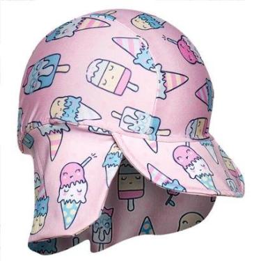 Imagem de Boné Praia Bebê e Infantil Proteção UV 50+ Sorvetes Rosa Tip Top-Feminino