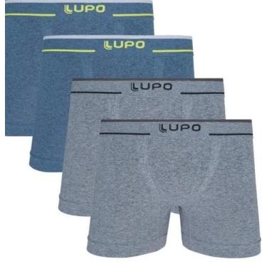 Imagem de Kit 4 Cuecas Lupo Boxer Plus Size Box Microfibra Sem Costura, Cinza me